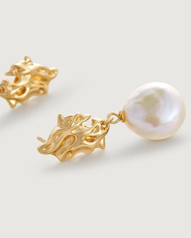 Baroque Pearl Lava Earrings