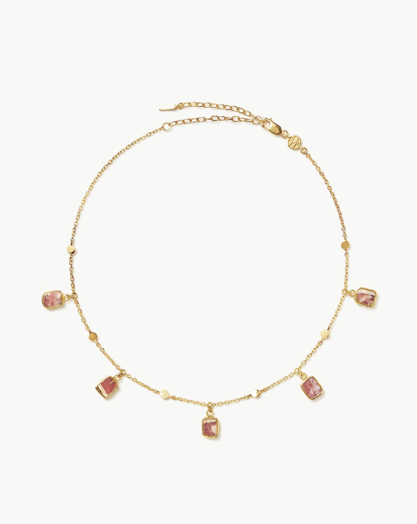 18k Gold Plated Rhodochrosite Charm Choker