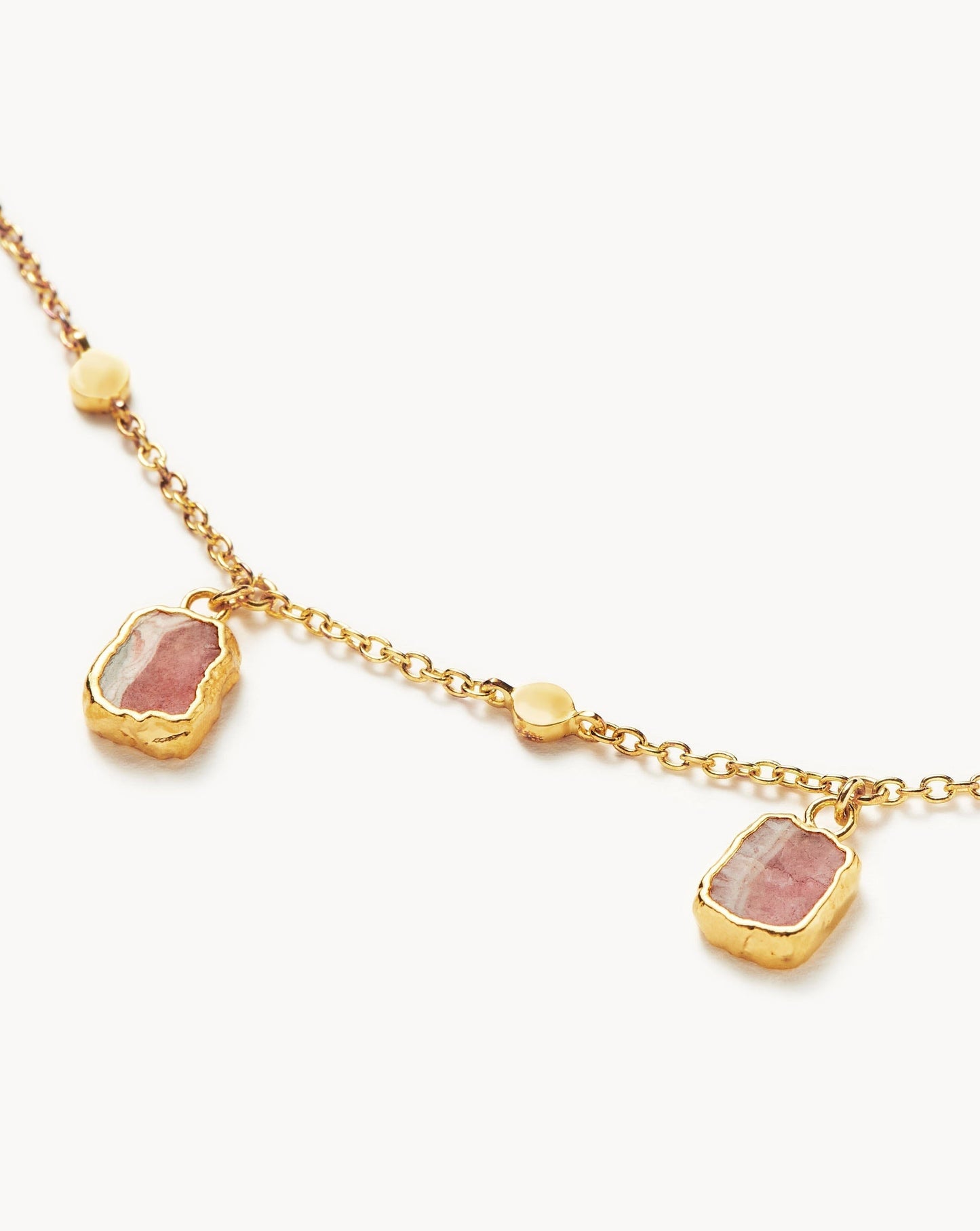 18k Gold Plated Rhodochrosite Charm Choker