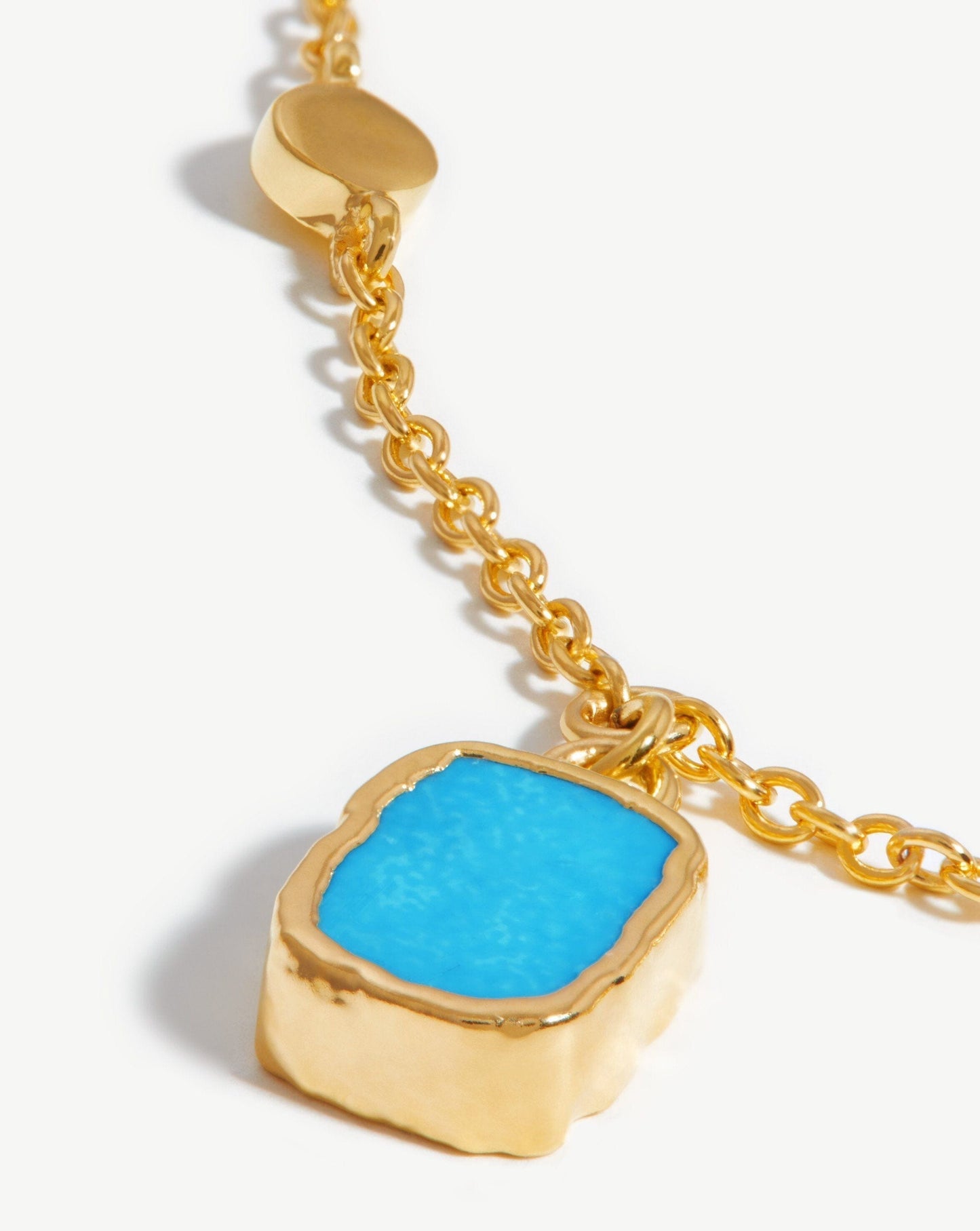 18k Gold Plated Turquoise Charm Choker