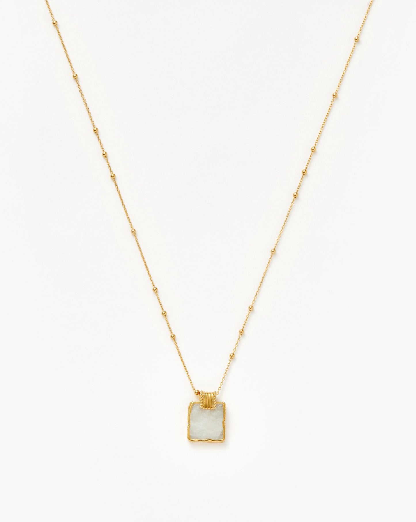 Gold Plated Rainbow Moonstone Charm Necklace