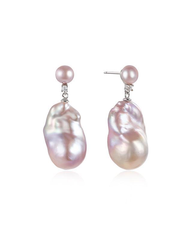 Baroque Pearl Lotus Earrings