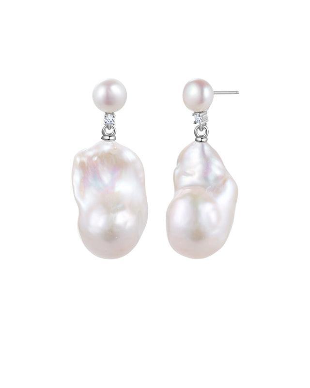 Baroque Pearl Lotus Earrings