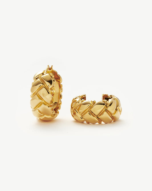 Chunky Waffle Hoop Earrings