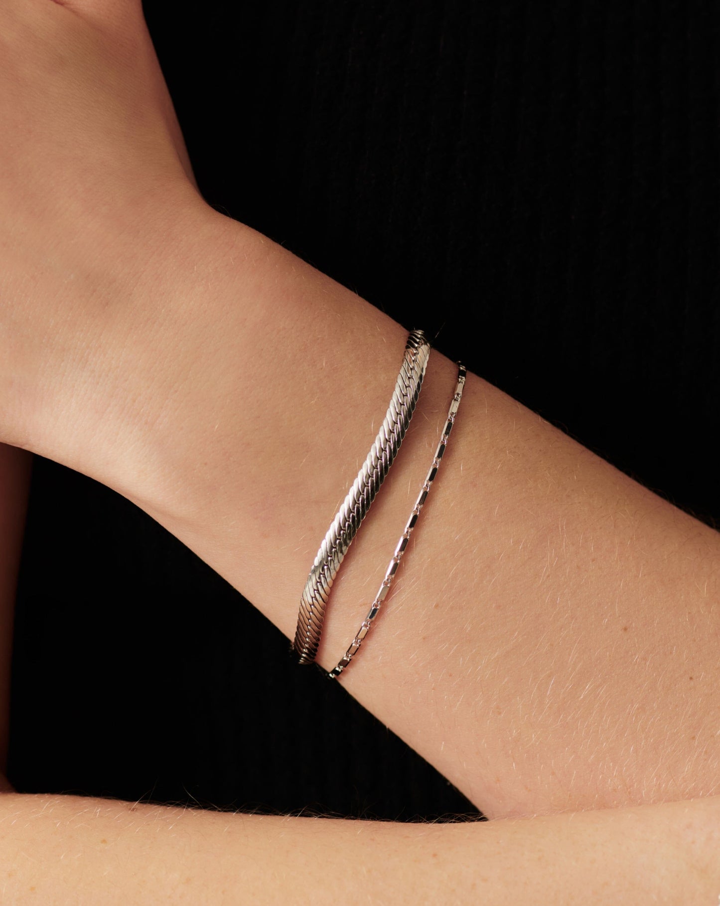 Sterling Silver Horizon Link Chain Bracelet