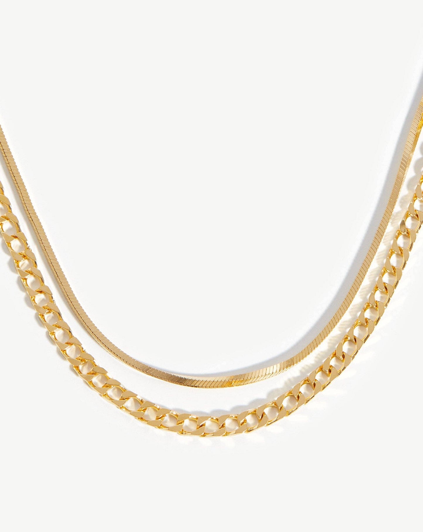 18k Gold Vermeil Snake Chain Necklace Set