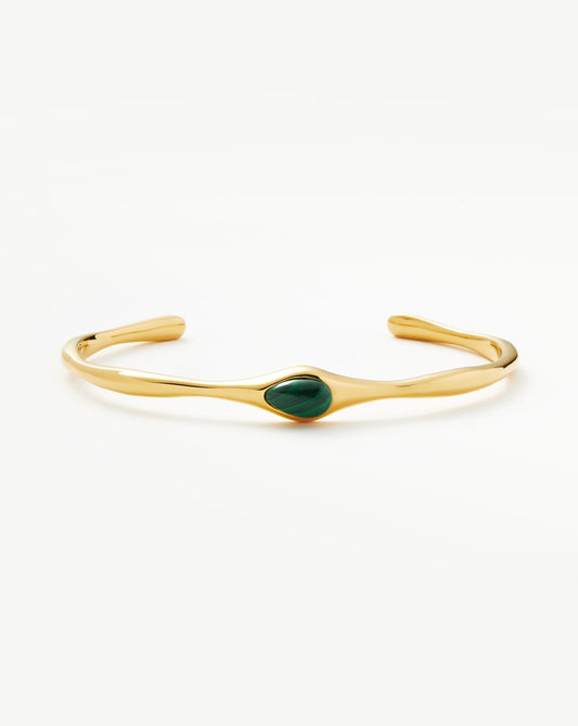 Magma Gemstone Cuff Bracelet with Gold Plated Brass