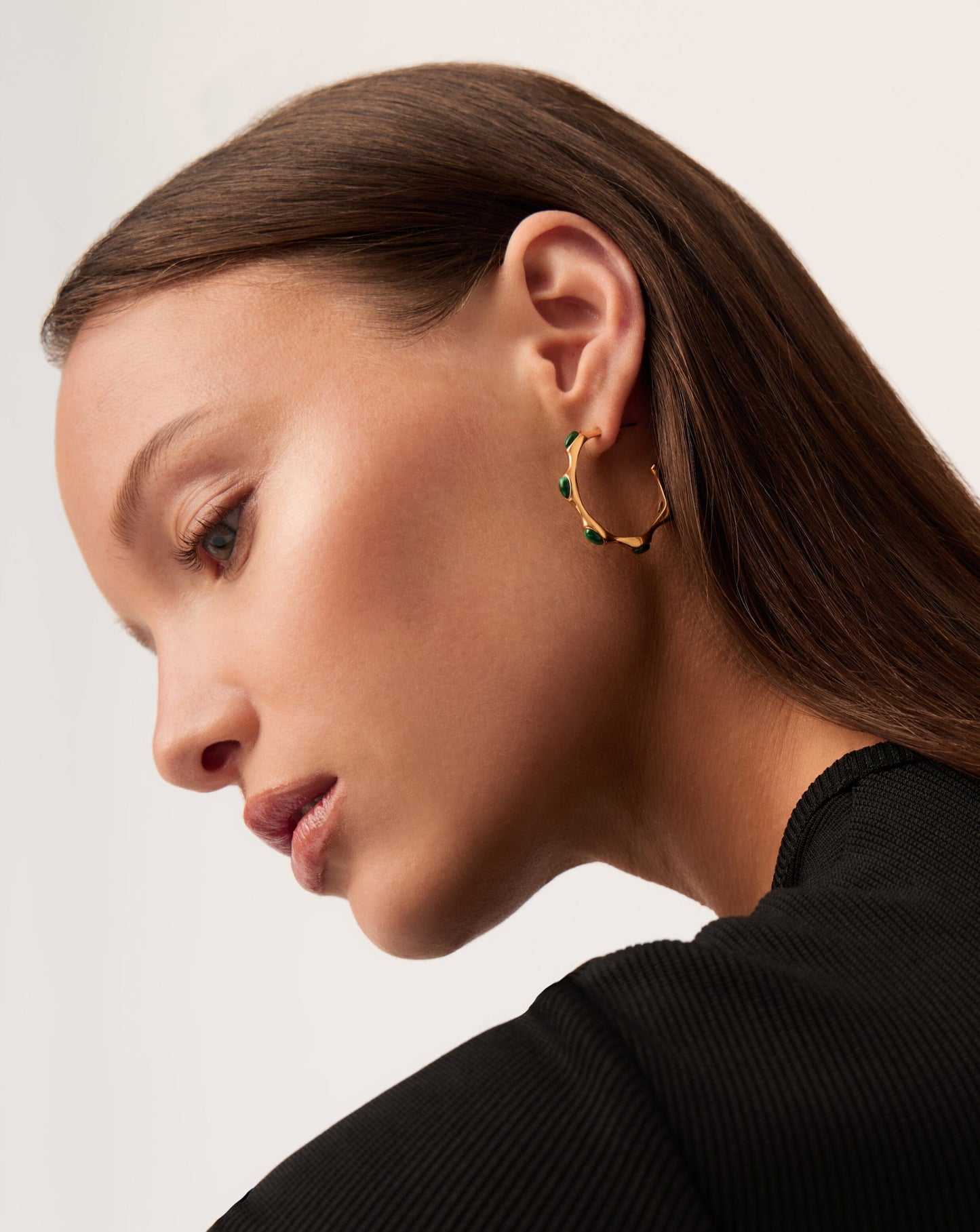 Medium Hoop Earrings in 18k Gold Plated Brass