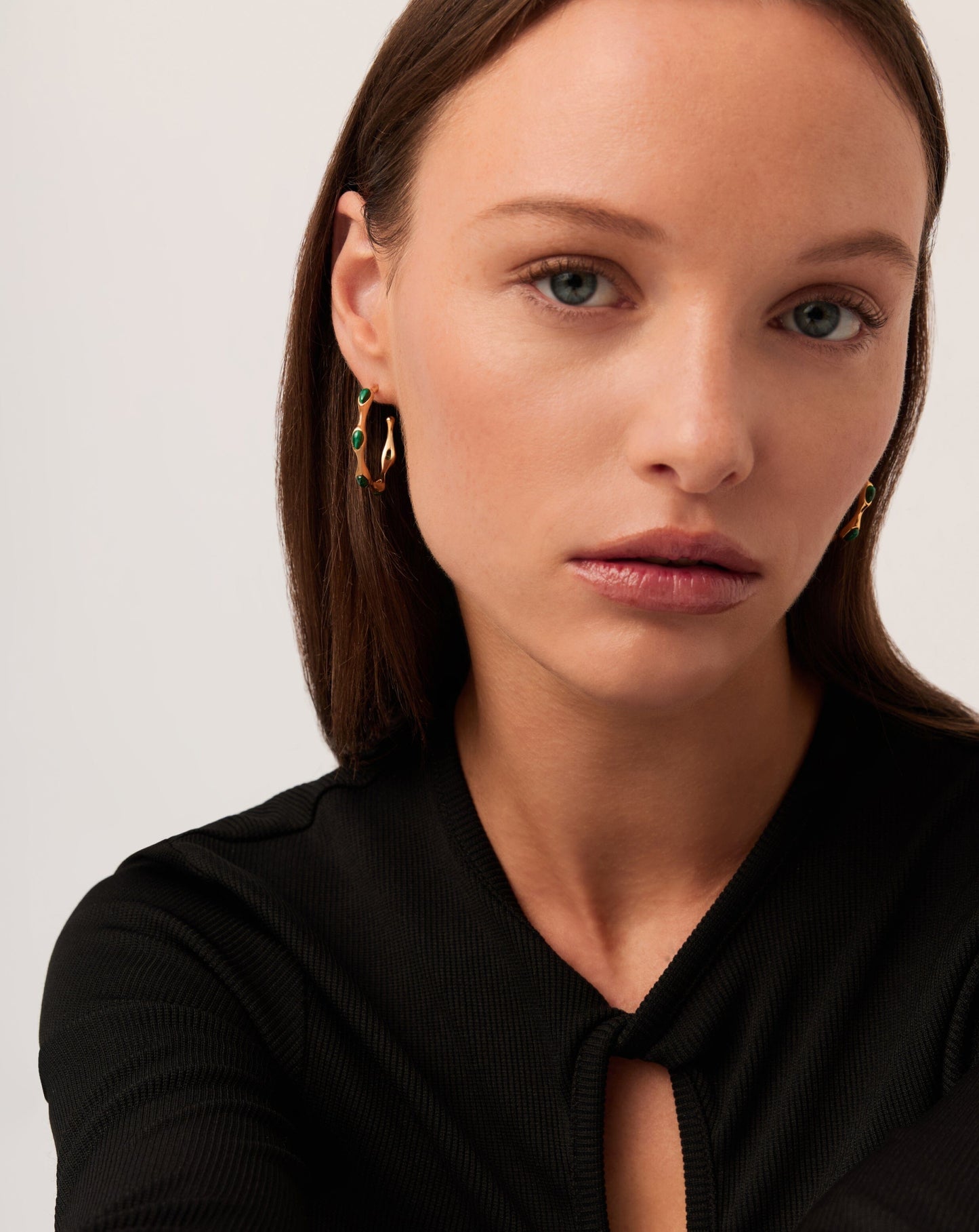 Medium Hoop Earrings in 18k Gold Plated Brass