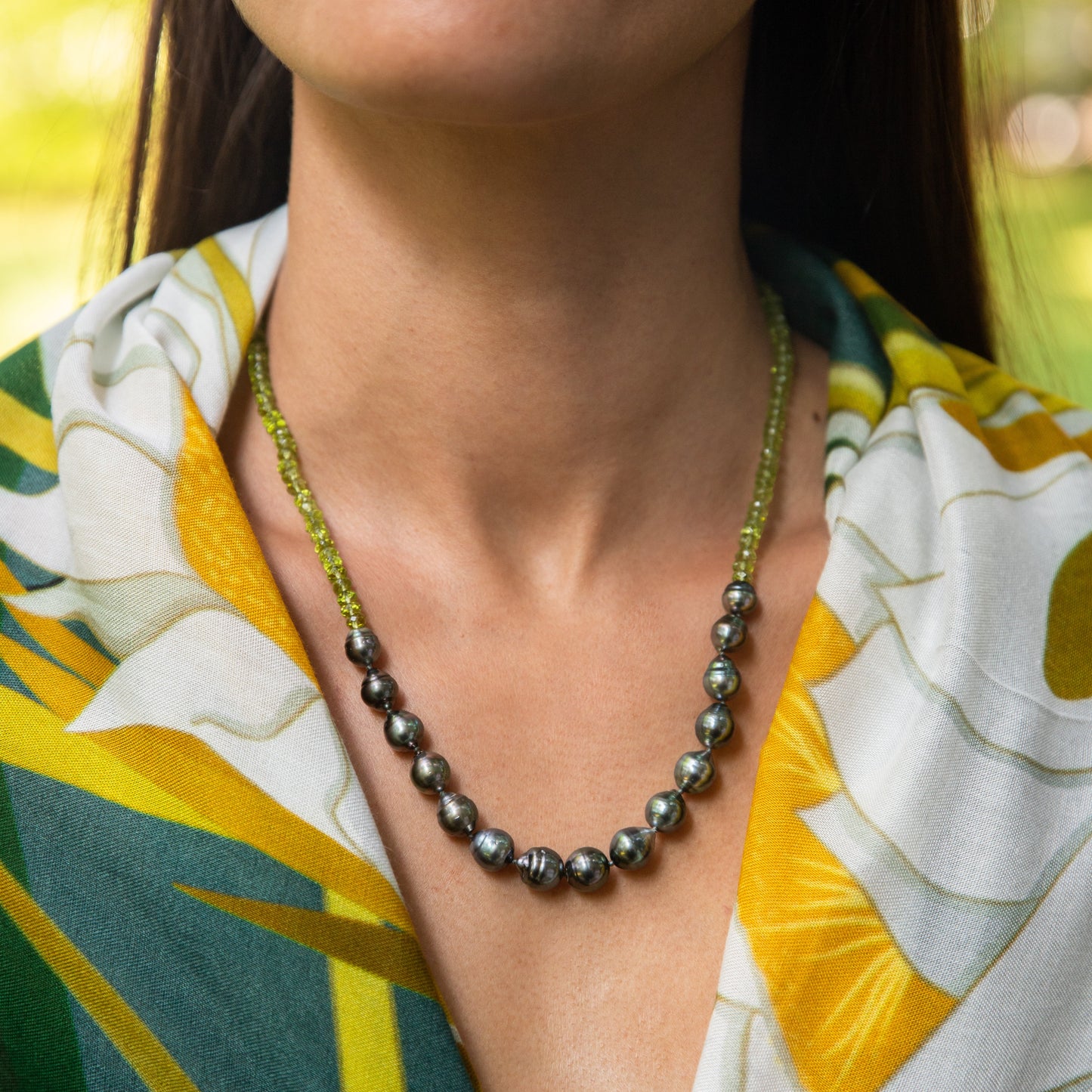 Peridot Tahitian Pearl Necklace