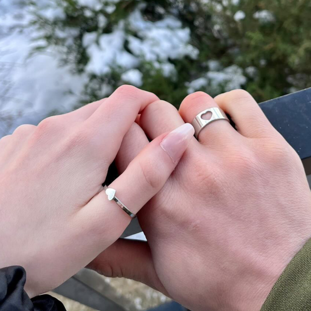 Set of Matching Hearts Rings