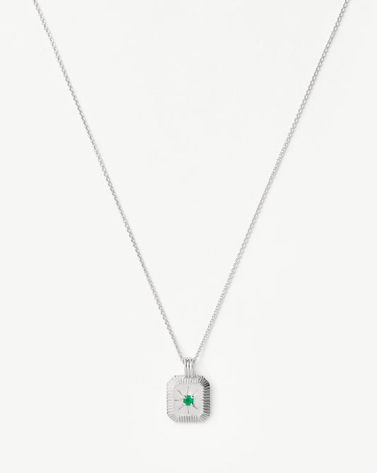 Green Chalcedony May Birthstone Necklace