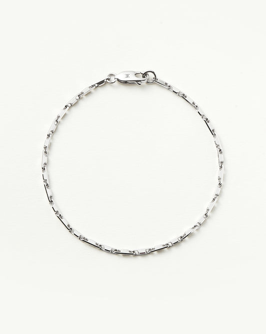 Sterling Silver Interlocking Link Chain Bracelet