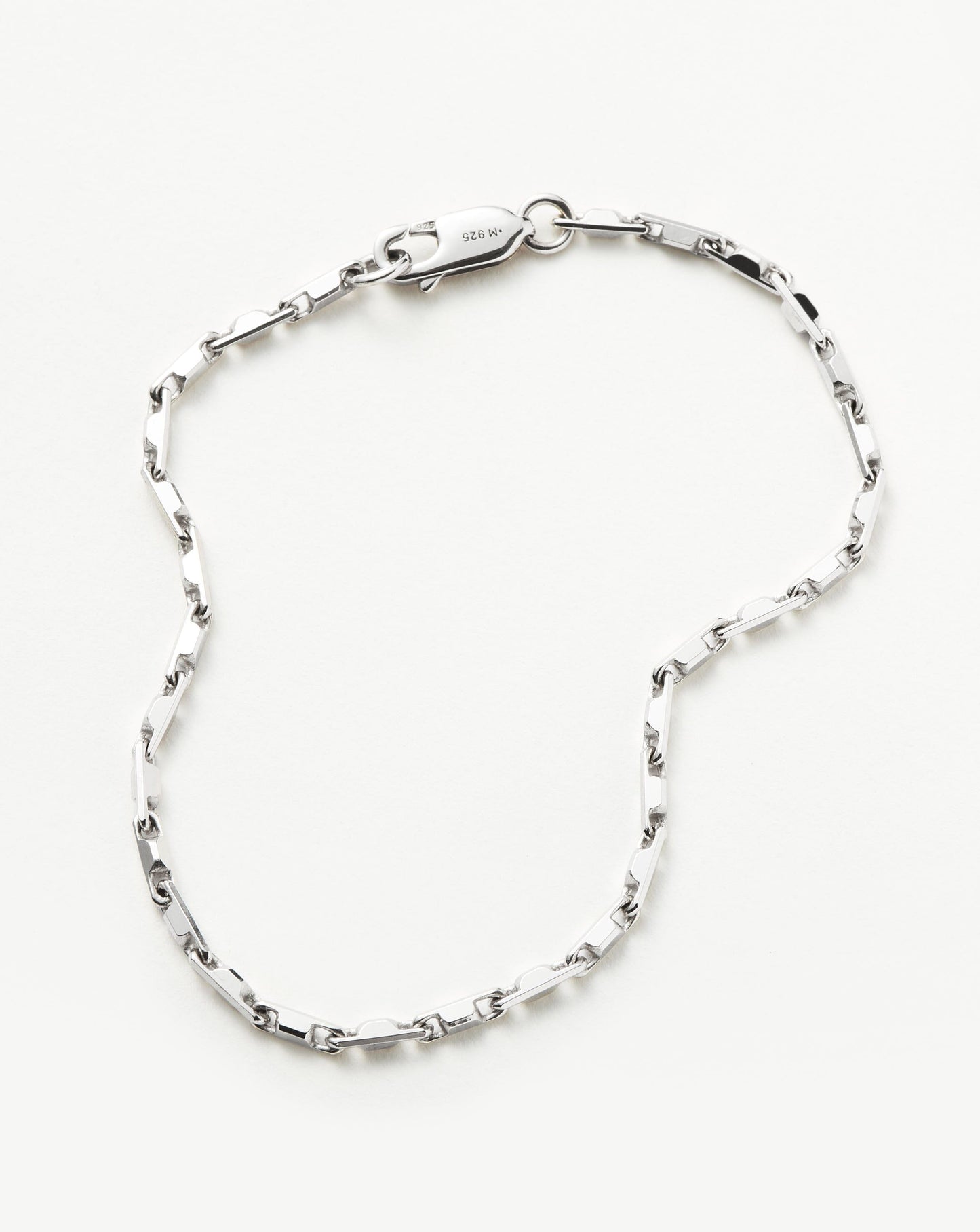 Sterling Silver Interlocking Link Chain Bracelet