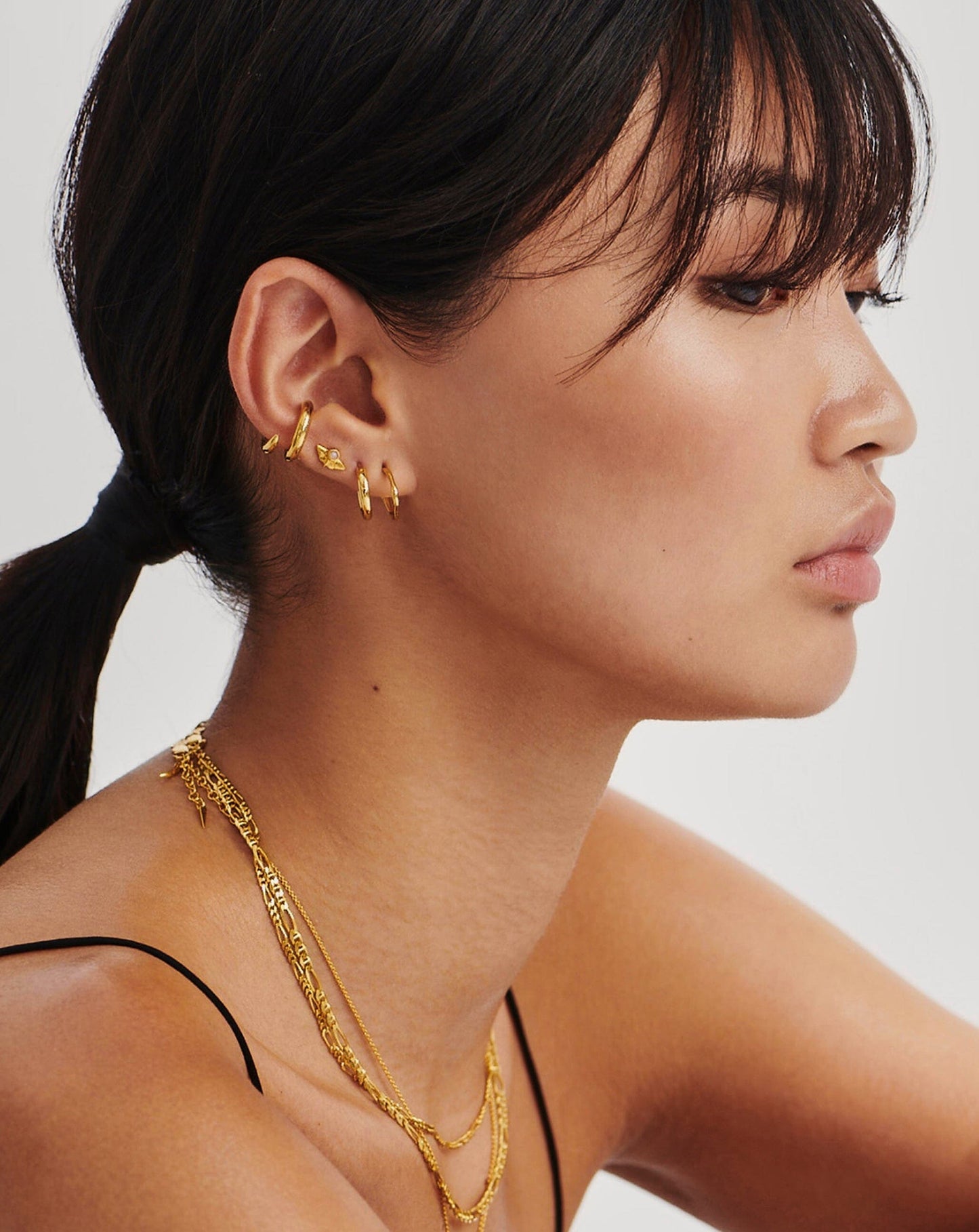 18k Gold Vermeil Mini Molten Hoop Earrings