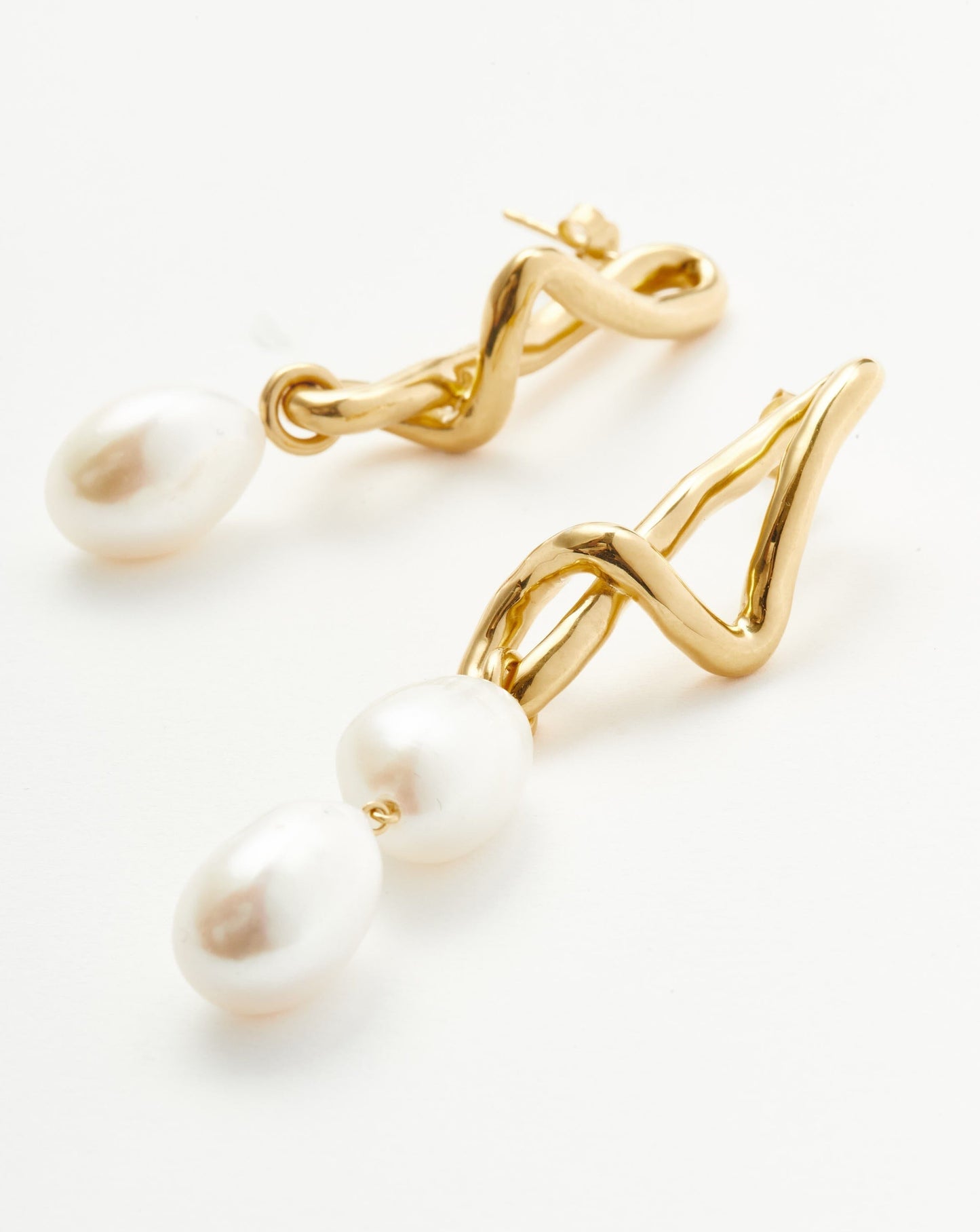 Baroque Pearl Mismatch Drop Earrings