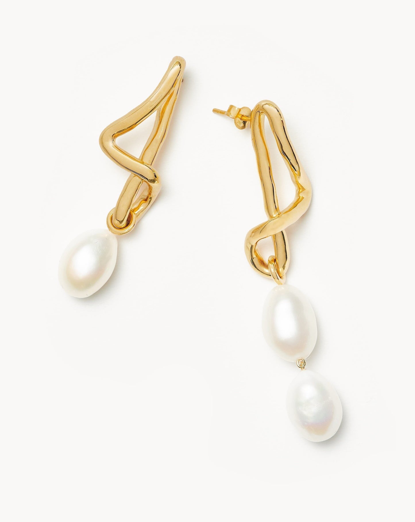 Baroque Pearl Mismatch Drop Earrings