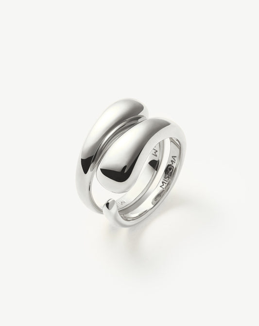 Silver Plated Double Stacking Ring Set