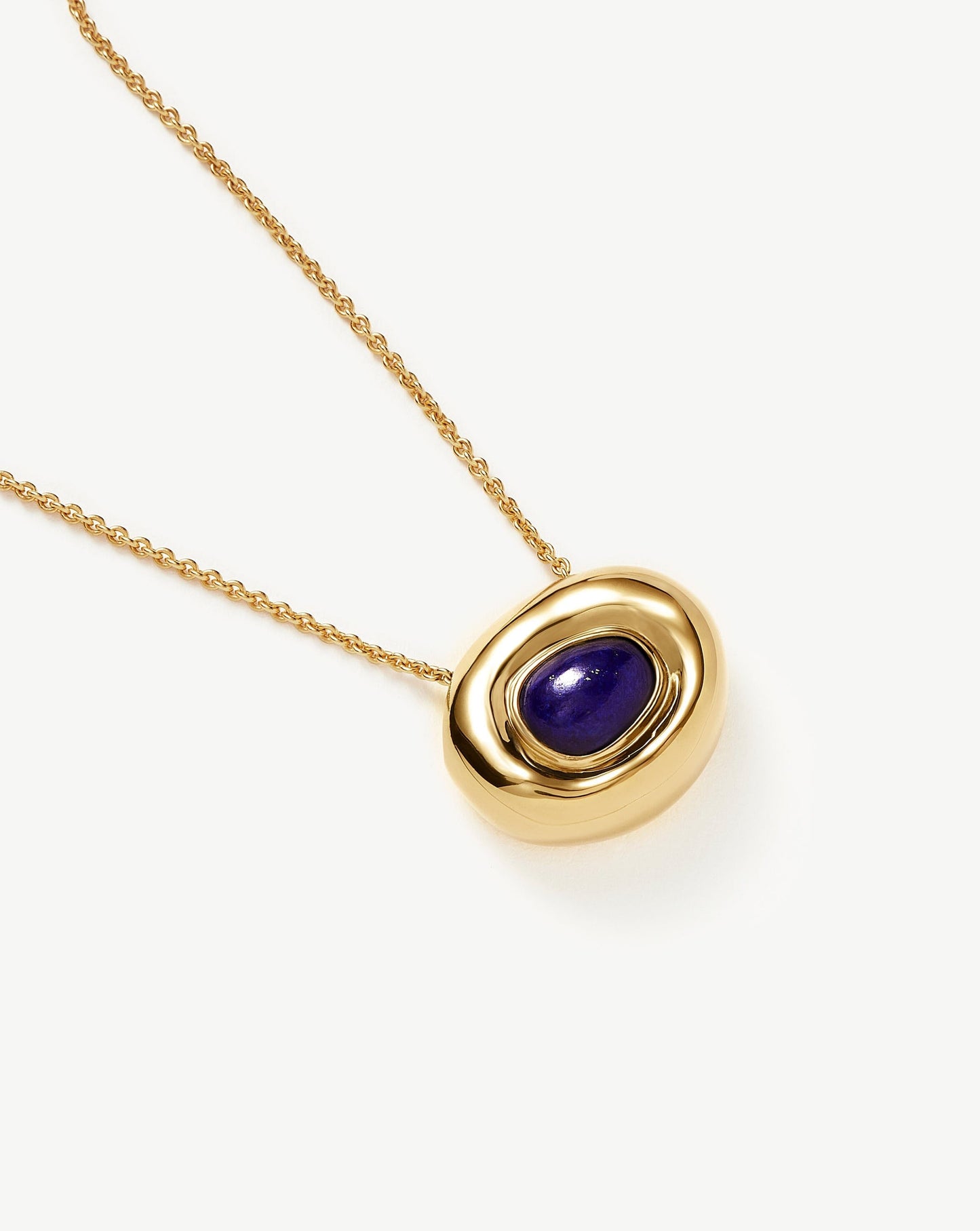 Lapis Doughnut Pendant Necklace in 18k Gold Vermeil