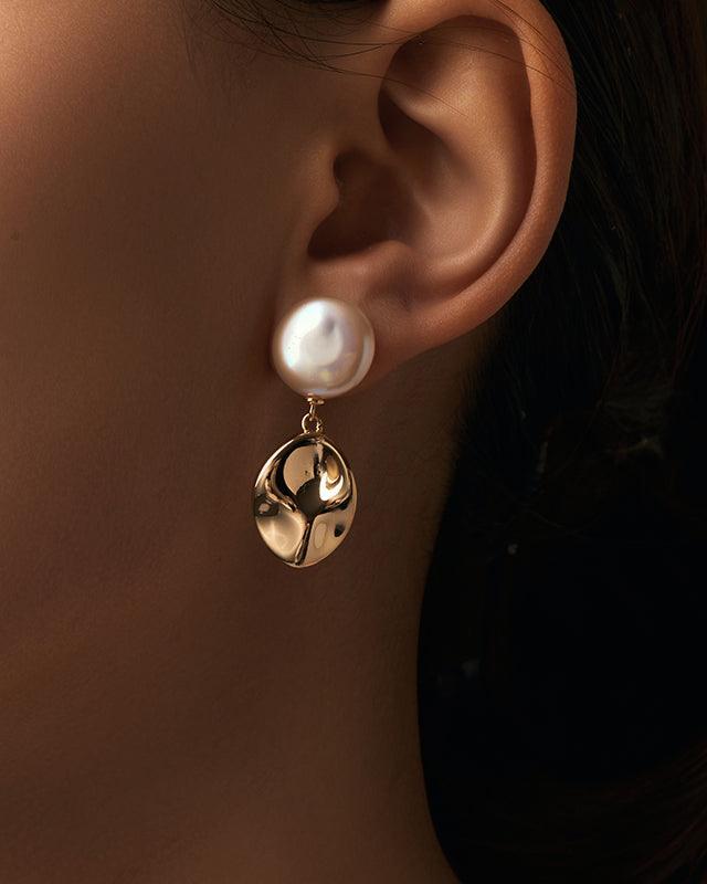 Baroque Pearl Drop Earrings in Silver