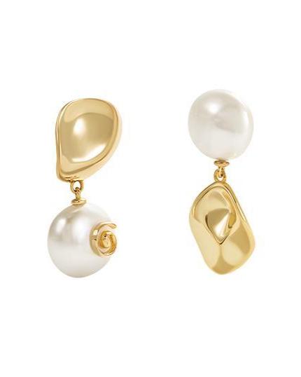 Baroque Pearl Drop Earrings in Silver