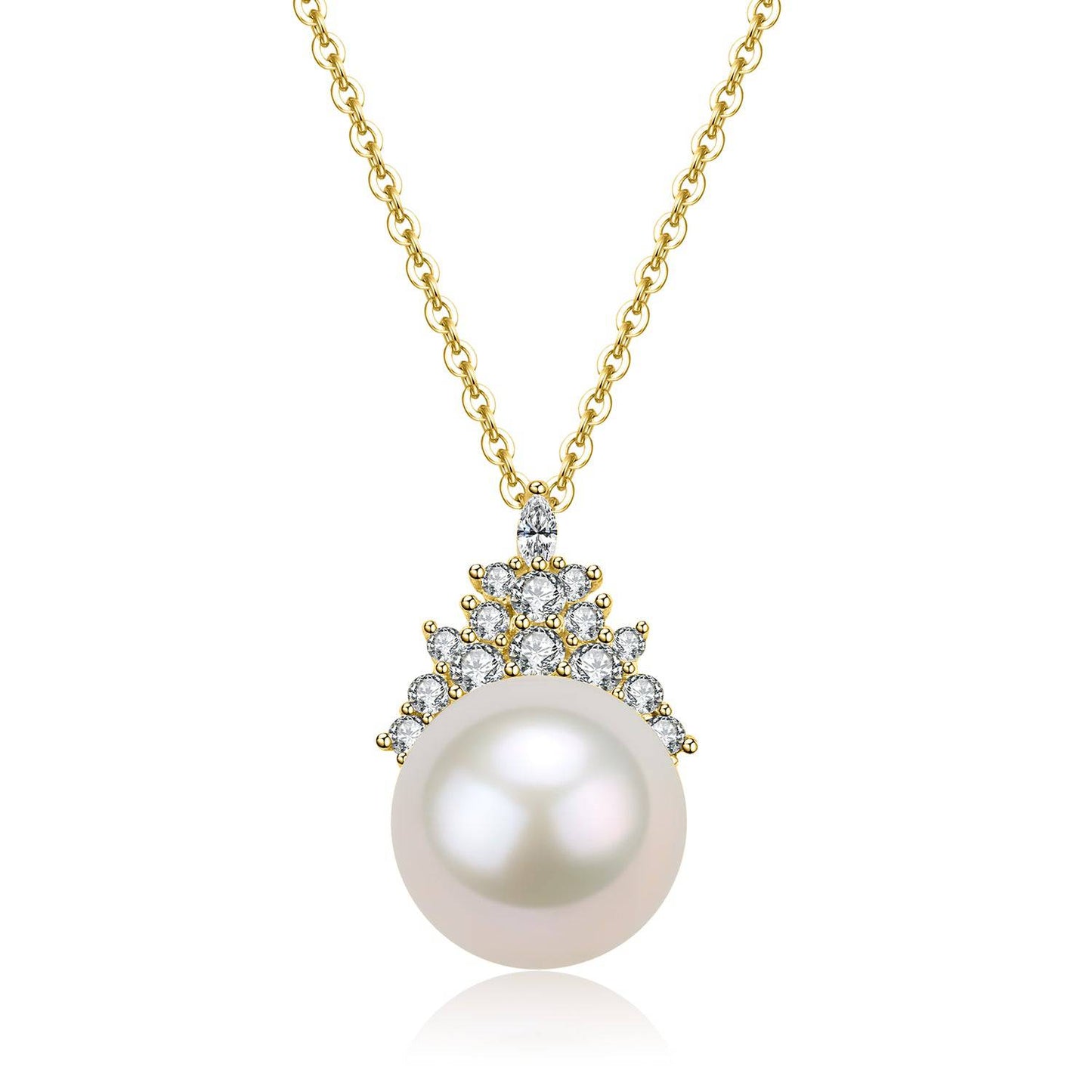 Freshwater Pearl and Queen Pendant Necklace