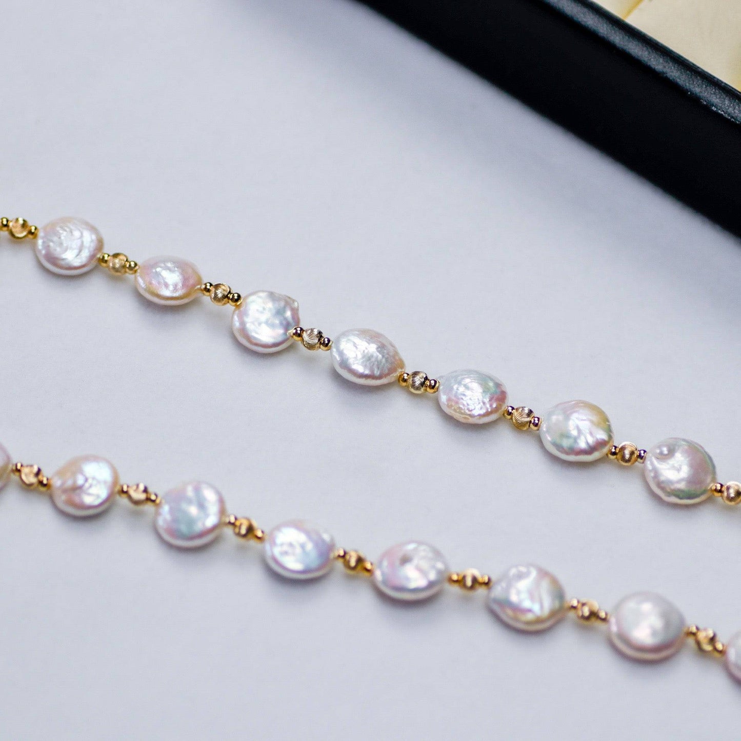 Coin Pearl Toggle Necklace in 12-13mm Size