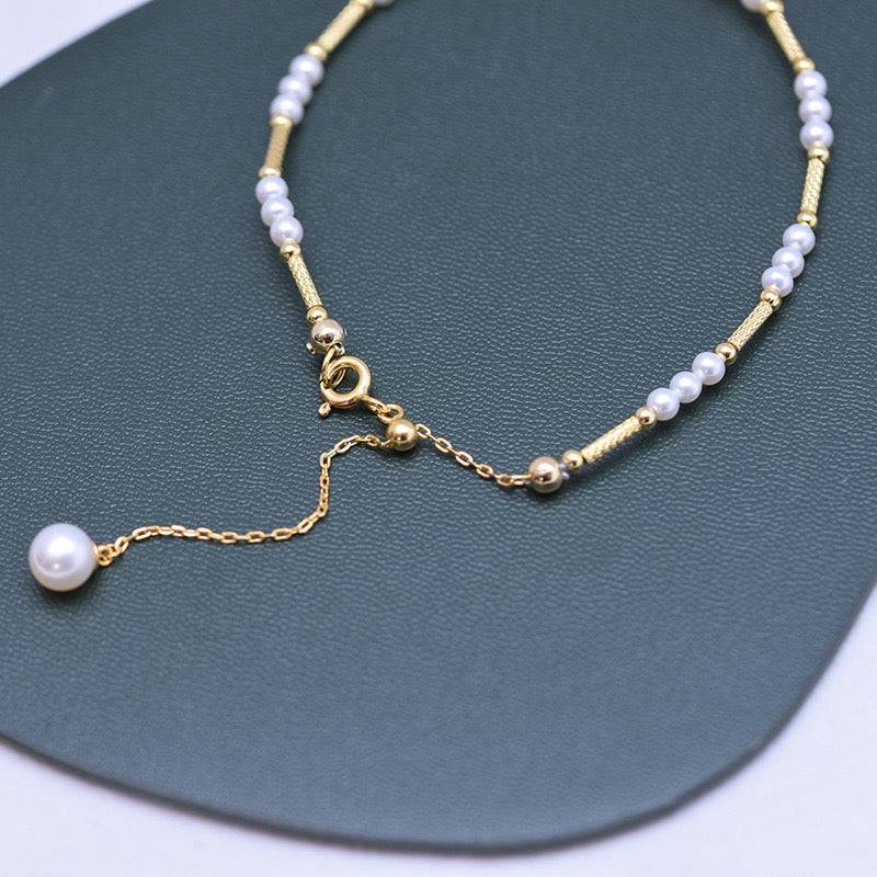 White Freshwater Pearl Beaded Necklace and Bracelet