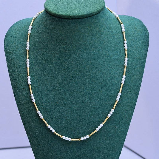 White Freshwater Pearl Beaded Necklace and Bracelet