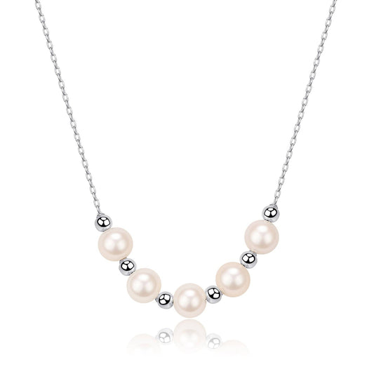 Freshwater Pearl Necklace with Five Drops Design