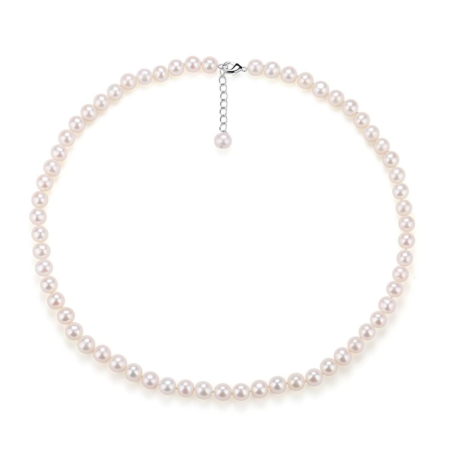 White Freshwater Pearl Necklace 8-9mm Size