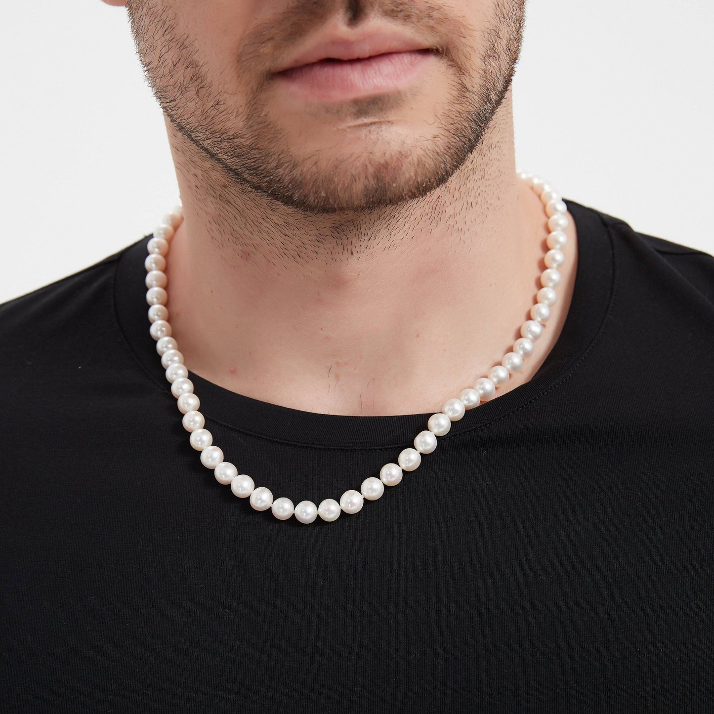 White Freshwater Pearl Necklace 8-9mm Size