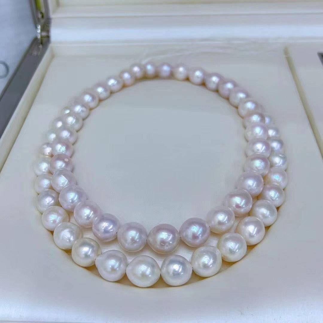 Large White Freshwater Pearl Necklace 9-12mm