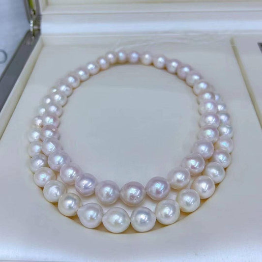 Large White Freshwater Pearl Necklace 9-12mm