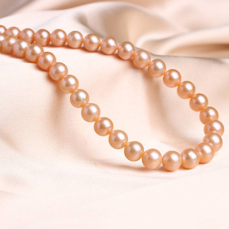 Pink Freshwater Pearl Necklace in 7.5 to 8mm Size