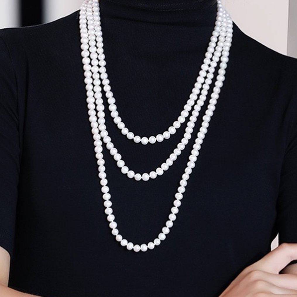 Freshwater Pearl Necklace 68 Inches Long White