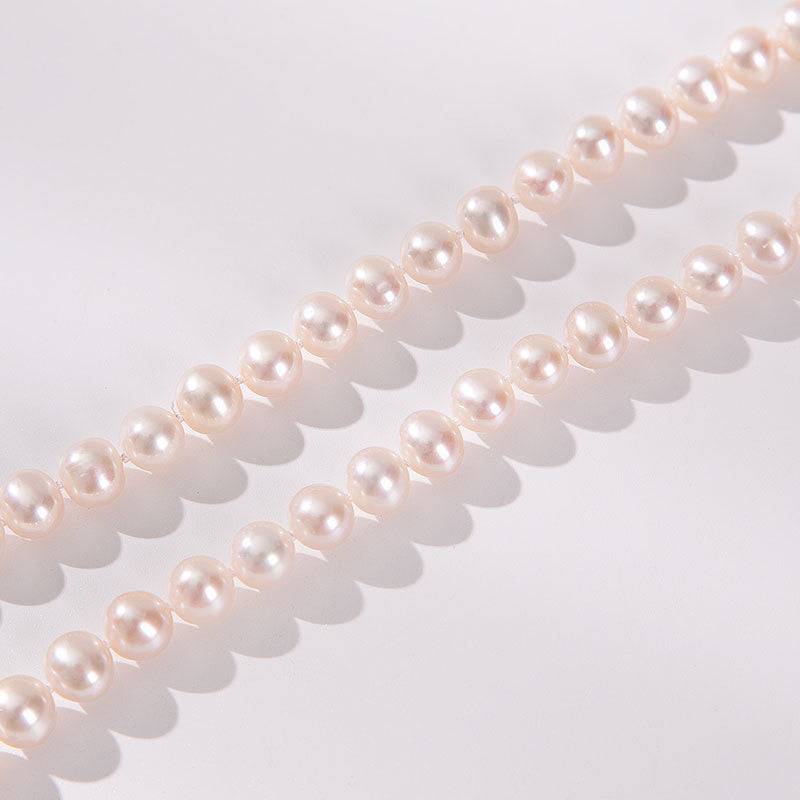 White Round Freshwater Pearl Necklace with Silver Clasp 1