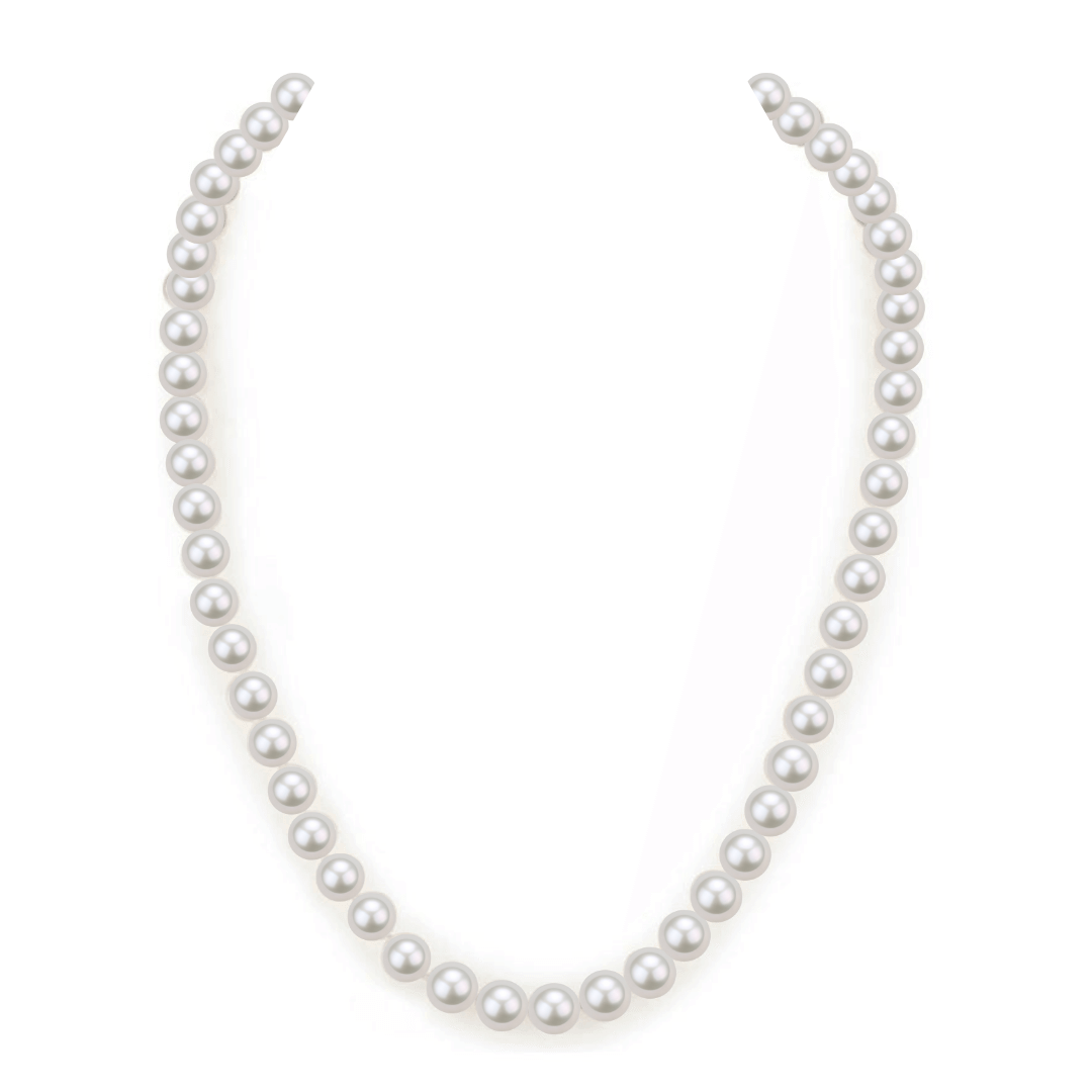 White Round Freshwater Pearl Necklace with Silver Clasp 1