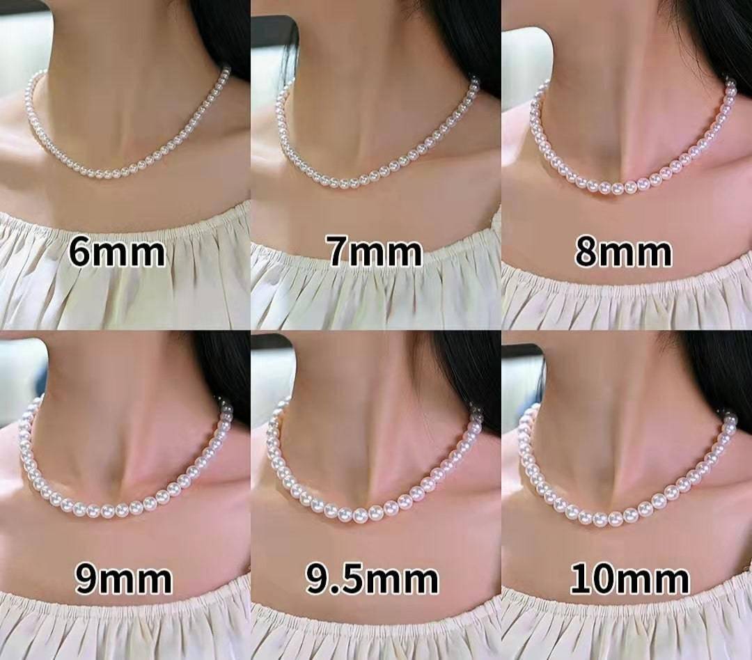 White Round Freshwater Pearl Necklace with Silver Clasp 1