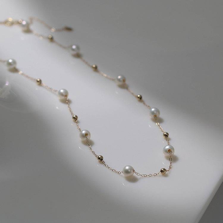 Pearl Necklace and Bracelet Set in Gold Vermeil or Silver