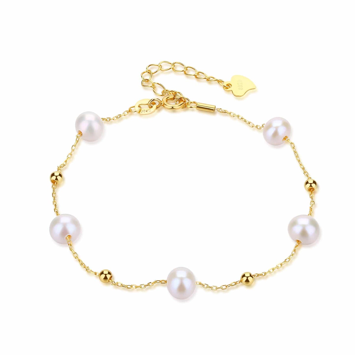 Pearl Necklace and Bracelet Set in Gold Vermeil or Silver