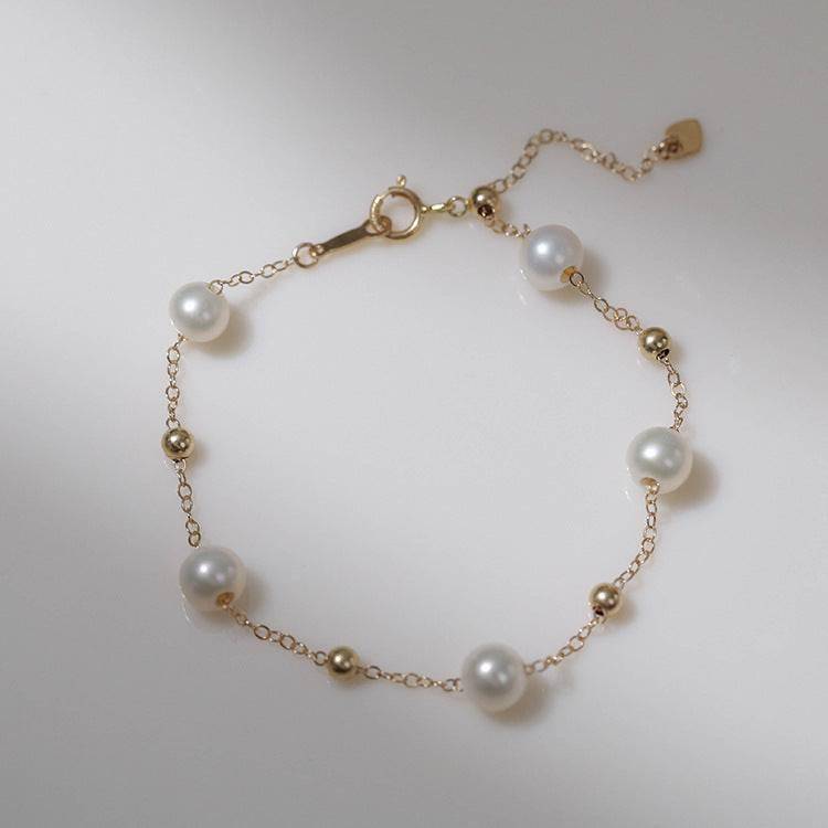 Pearl Necklace and Bracelet Set in Gold Vermeil or Silver