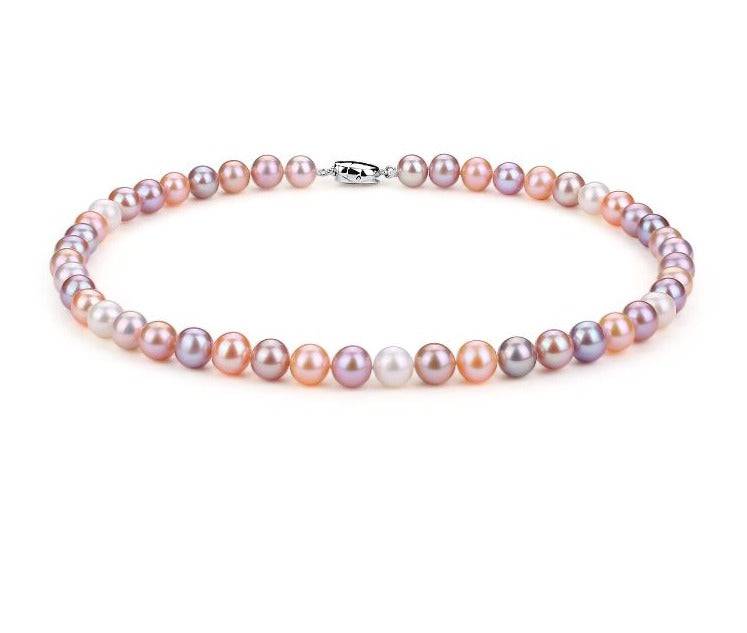 Colorful Freshwater Pearl Necklace 7.5 to 8mm