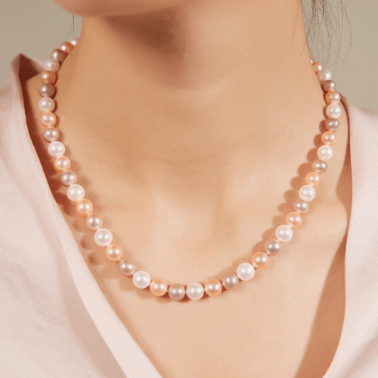 Colorful Freshwater Pearl Necklace 7.5 to 8mm