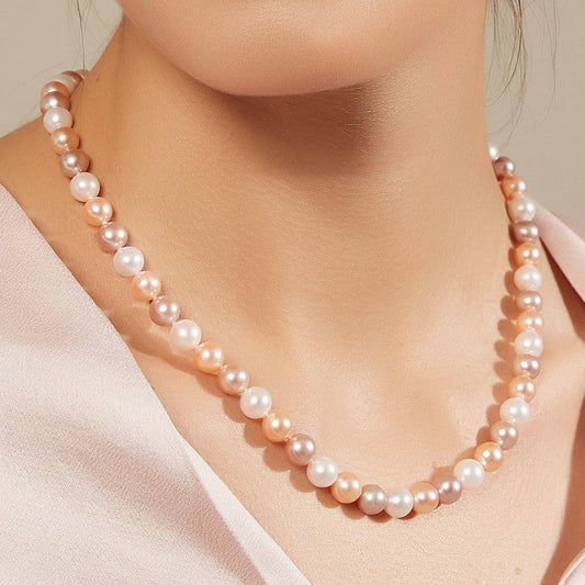 Colorful Freshwater Pearl Necklace 7.5 to 8mm