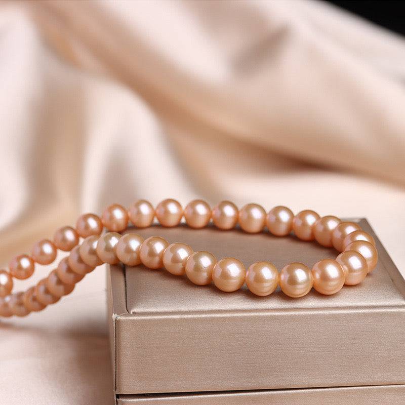 Pink Freshwater Pearl Necklace in 7.5 to 8mm Size