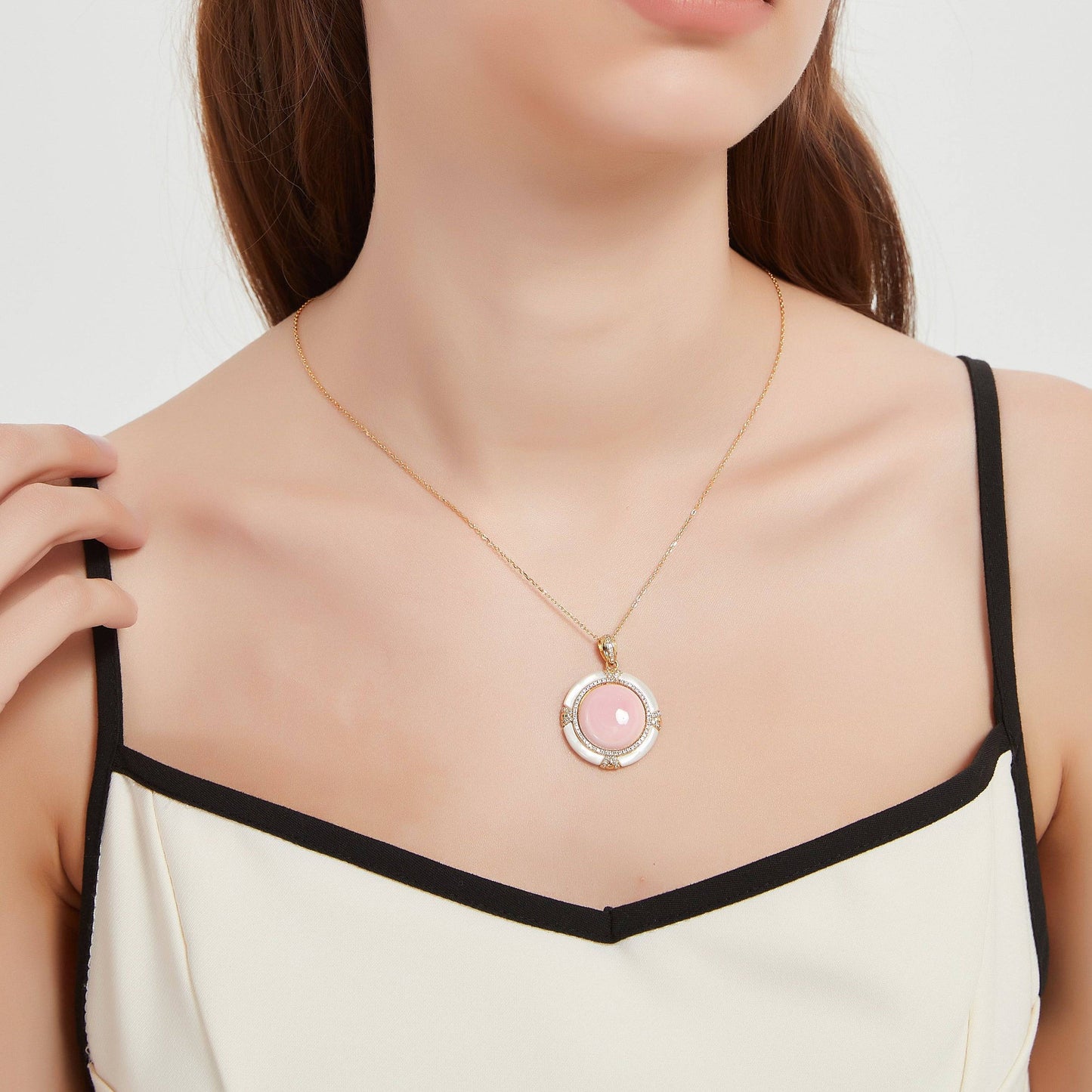 Pink Queen Conch Shell Pearl Necklace