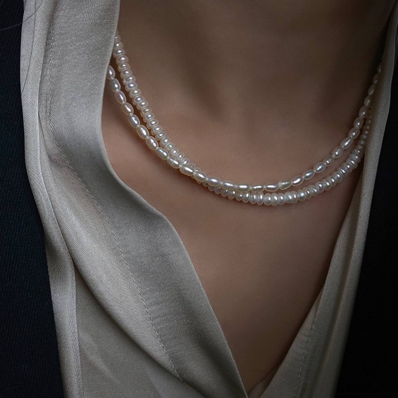 Elegant Rice Pearls Necklace for Stylish Wear