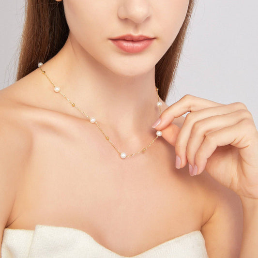 18k Gold Freshwater Pearl Necklace