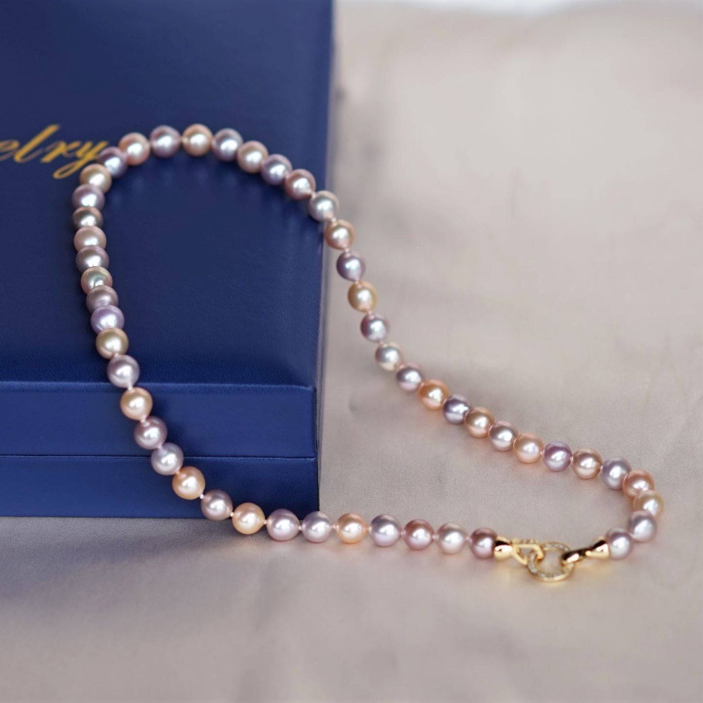 Multicolor AAA Akoya Cultured Pearl Necklace